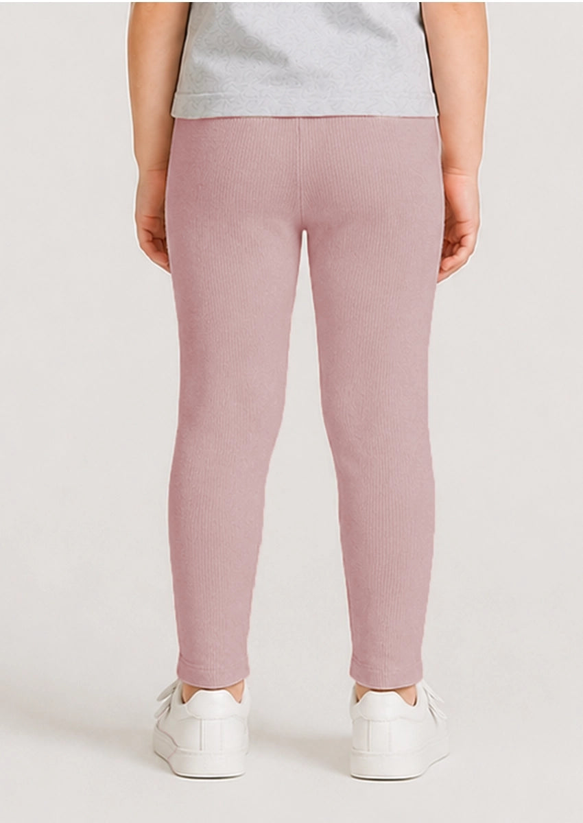 Branded Girl's Dusty Pink Ribbed Tights GTD-21