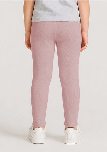 Branded Girl's Dusty Pink Ribbed Tights GTD-21