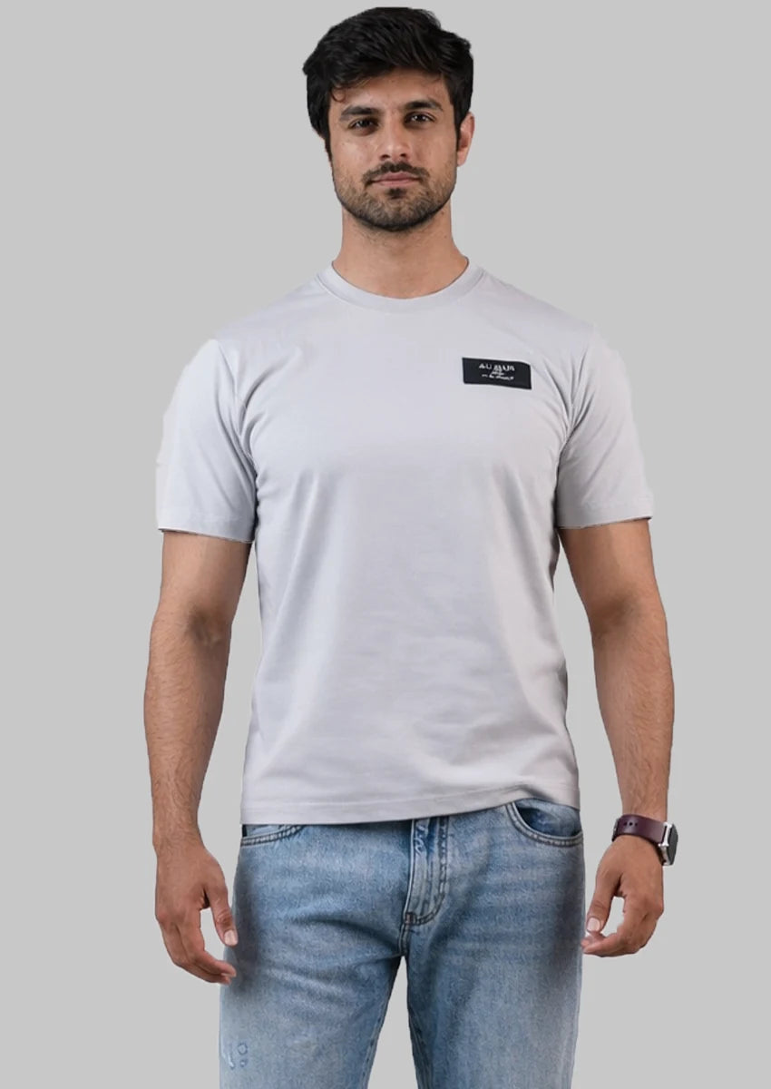 Balmen Pars Branded Men's T-shirt Light Stone Grey Color SP-01