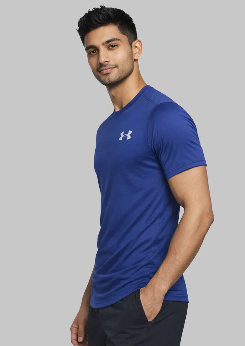 Under Armr Men’s Performance Crew Neck Dry Fit T-Shirt - Blue MDT-28