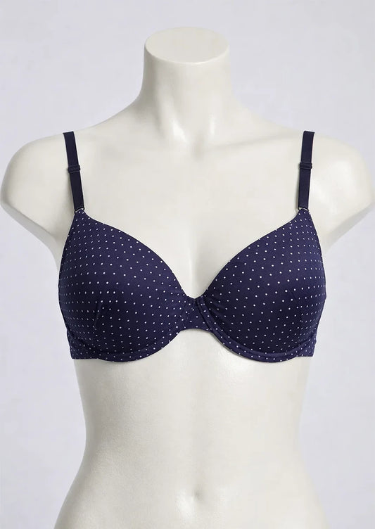 Branded Women's Navy Micro-Polka Dot Bra WBS-04