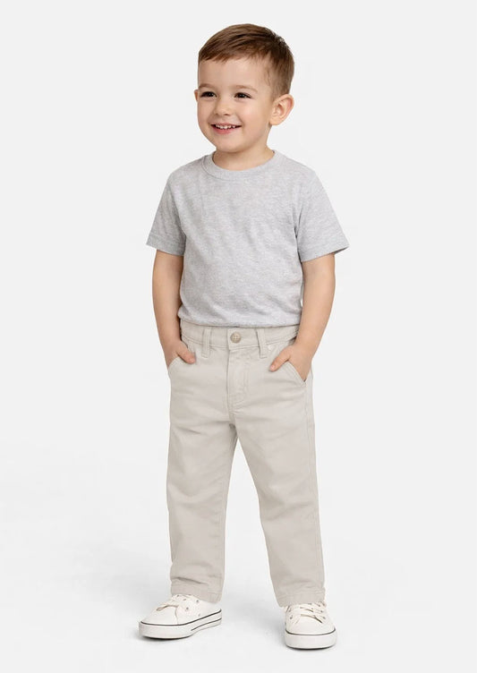 Beverlly HEELS Branded Boys Off White Chino Pants BCP-05