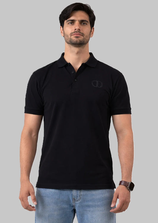 Deor Branded Polo T-shirt Midnight Black Color SP-05