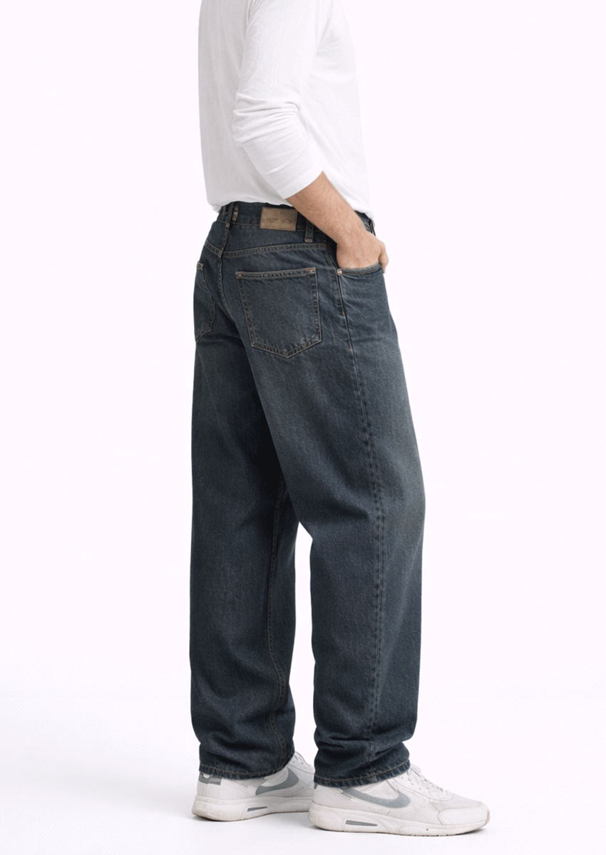 PullNBear Loose-Fit Jeans-Vintage Indigo MJ-28