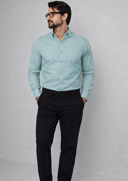 Zelig Branded Mens Formal Shirt-Light Blue MFS-31