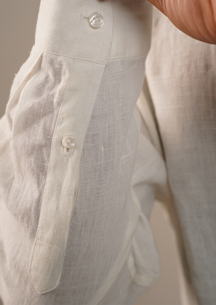 Moos Branded Mens Casual Shirt-White Linen MCS-37