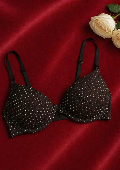 Branded Women's Dark Chocolate Micro- Dots Bra WBS-05