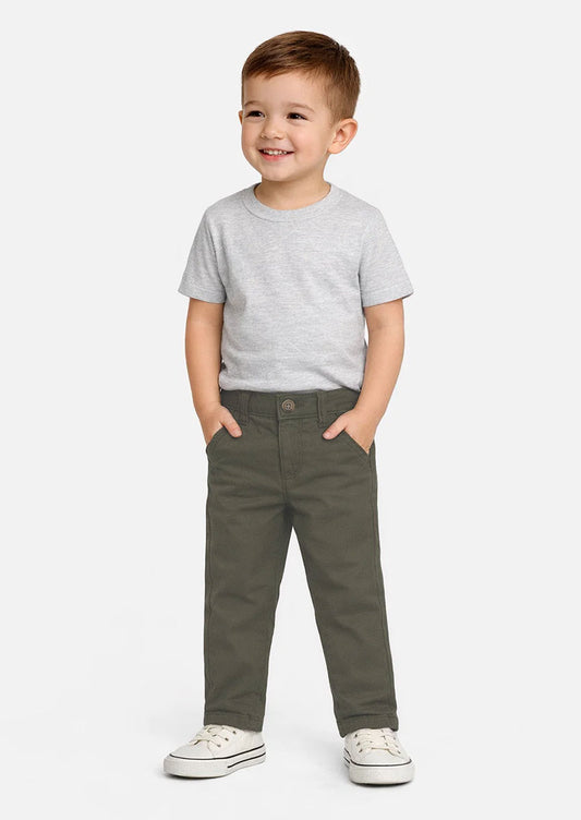 Beverlly HEELS Branded Boys Olive Green Chino Pants BCP-04