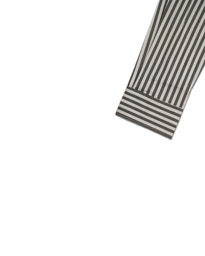 Zelig Branded Men’s Classic Vertical Stripe Shirt – Taupe Grey MFS-24