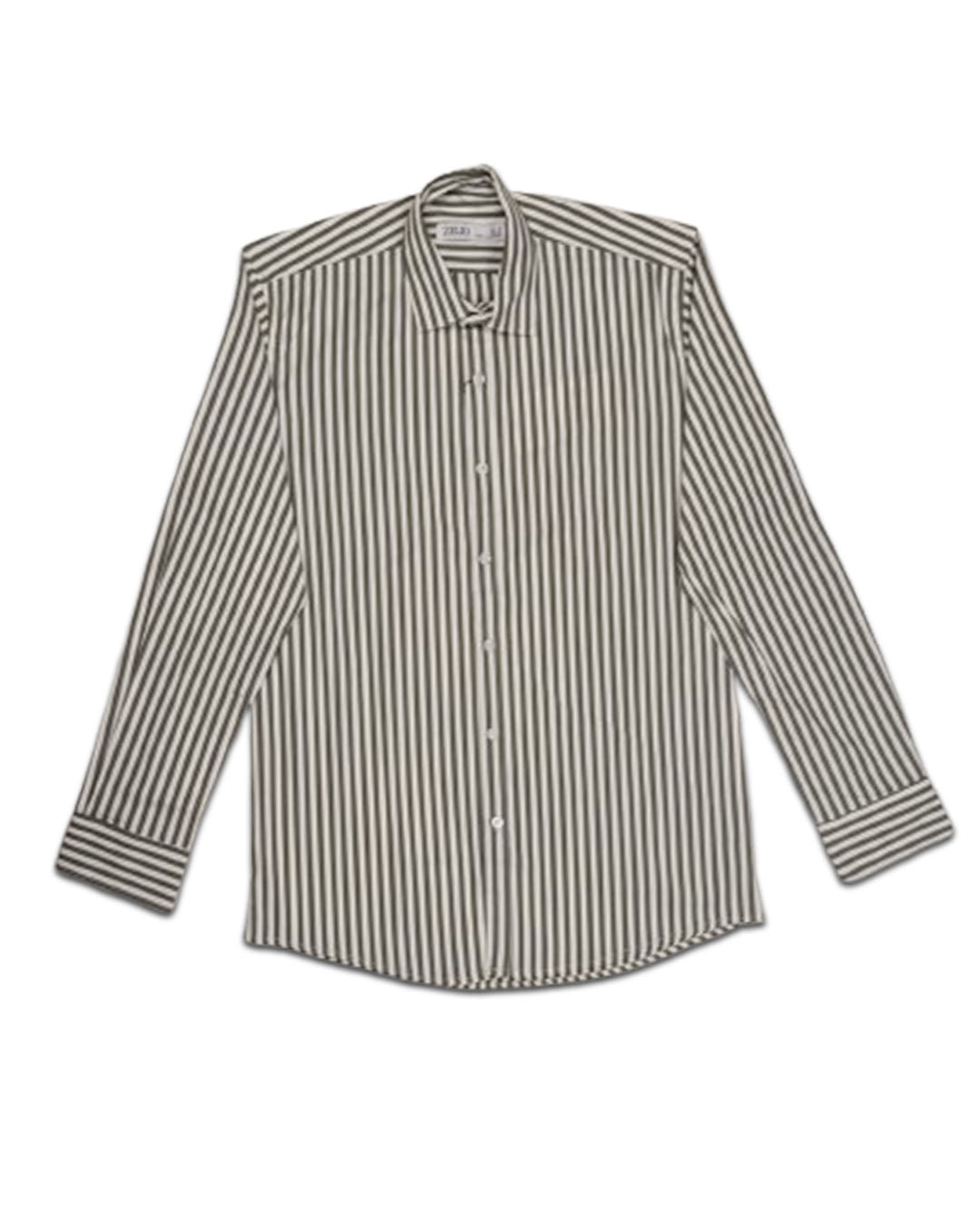 Zelig Branded Men’s Classic Vertical Stripe Shirt – Taupe Grey MFS-24