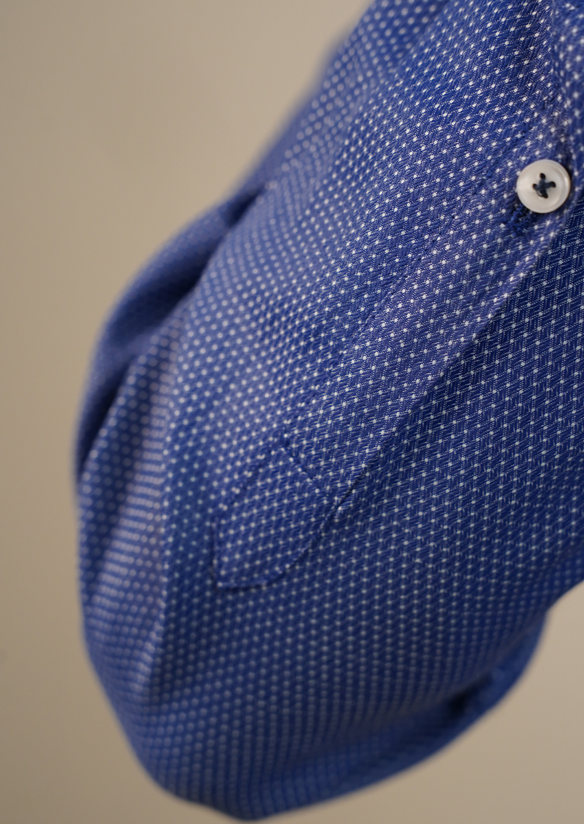 Calvy Klien Branded Mens Formal Shirt-Blue Micro-Dot MFS-46