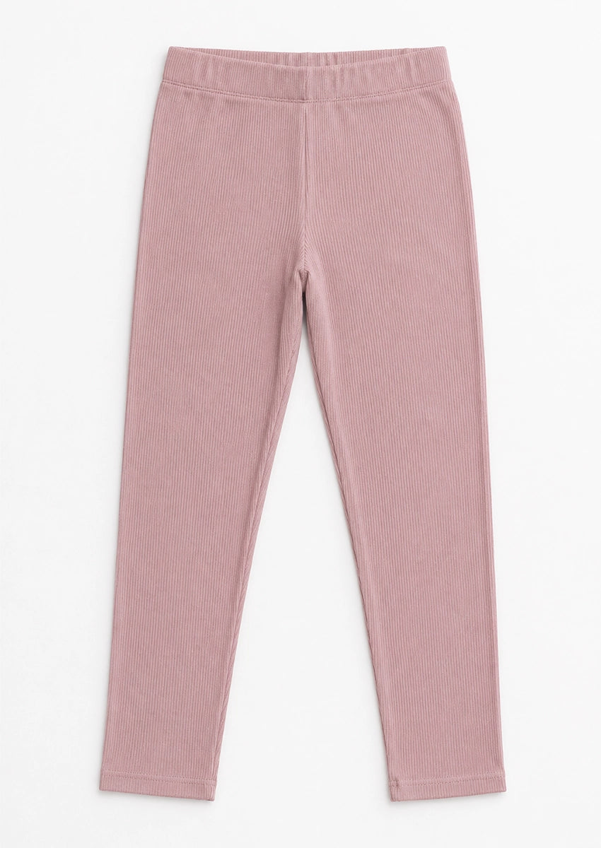 Branded Girl's Dusty Pink Ribbed Tights GTD-21