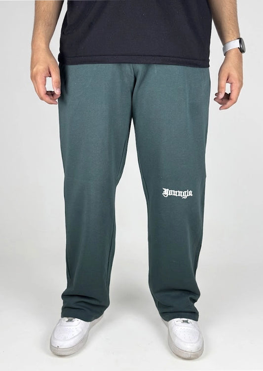 Younglay Branded Unisex Wide-Leg Trouser - Forest Green UT-30