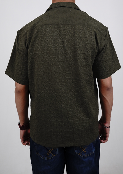 Zelig Branded Casual Textured Shirt Green Color MCS-12