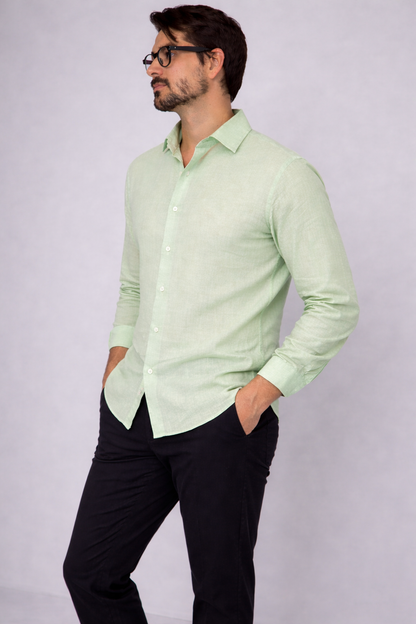 Moos Branded Mens Casual Shirt-Light Green MCS-40