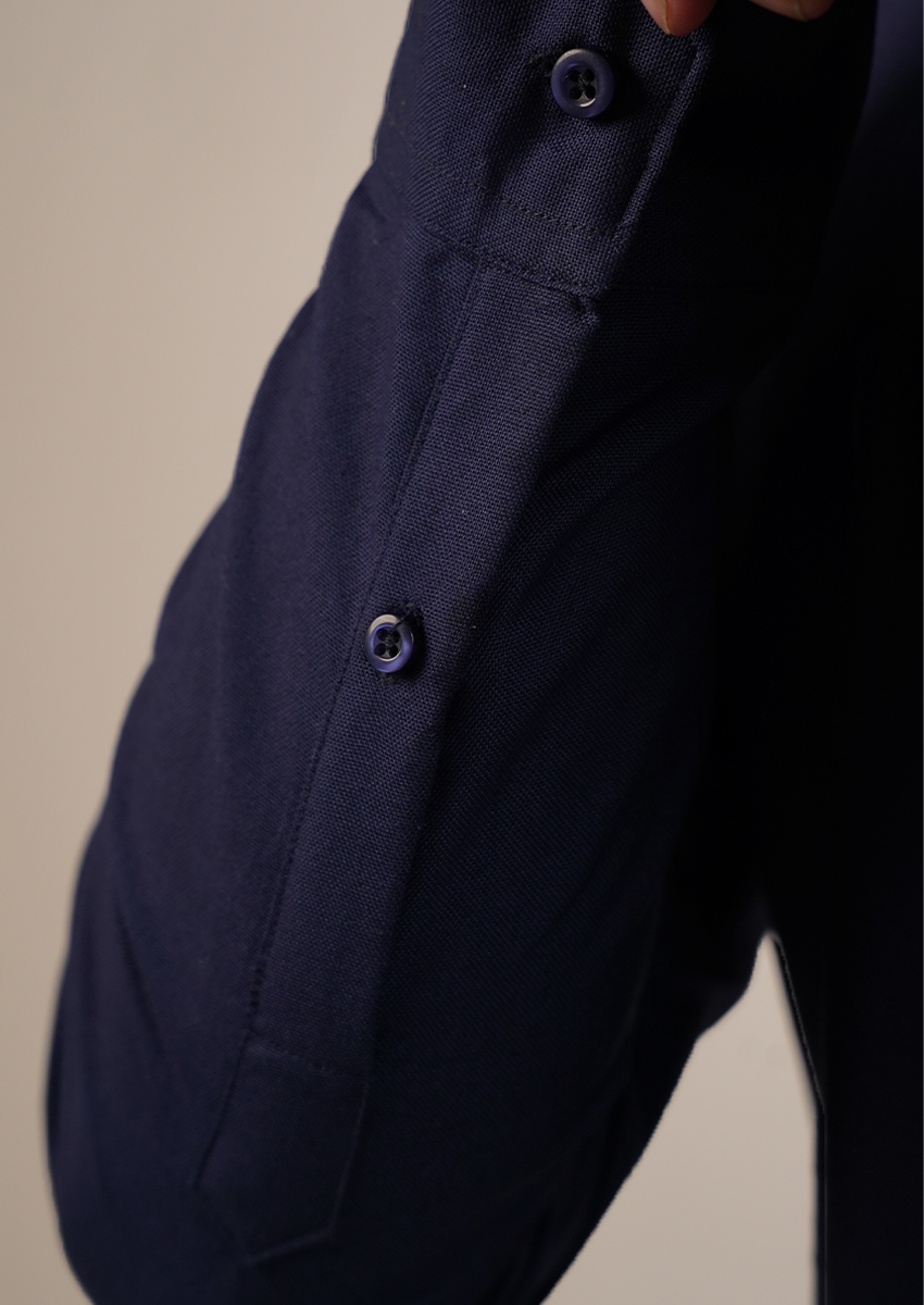 Zelig Branded Mens Formal Shirt - Navy Blue MFS-30