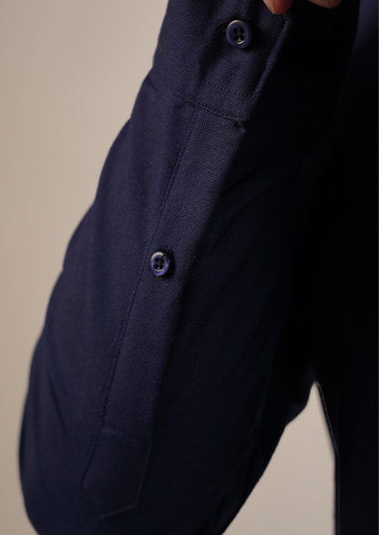 Zelig Branded Mens Formal Shirt - Navy Blue MFS-30