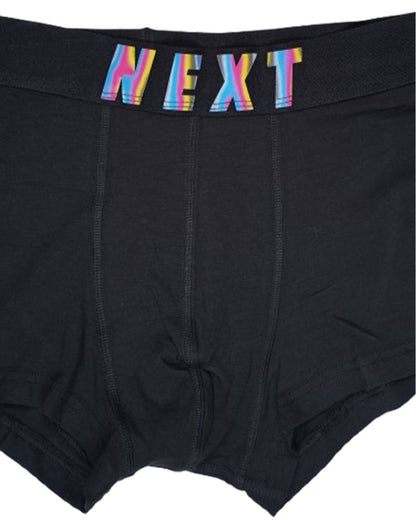 Branded Men’s Boxer Briefs – Black with Multicolor Logo Waistband BR-08