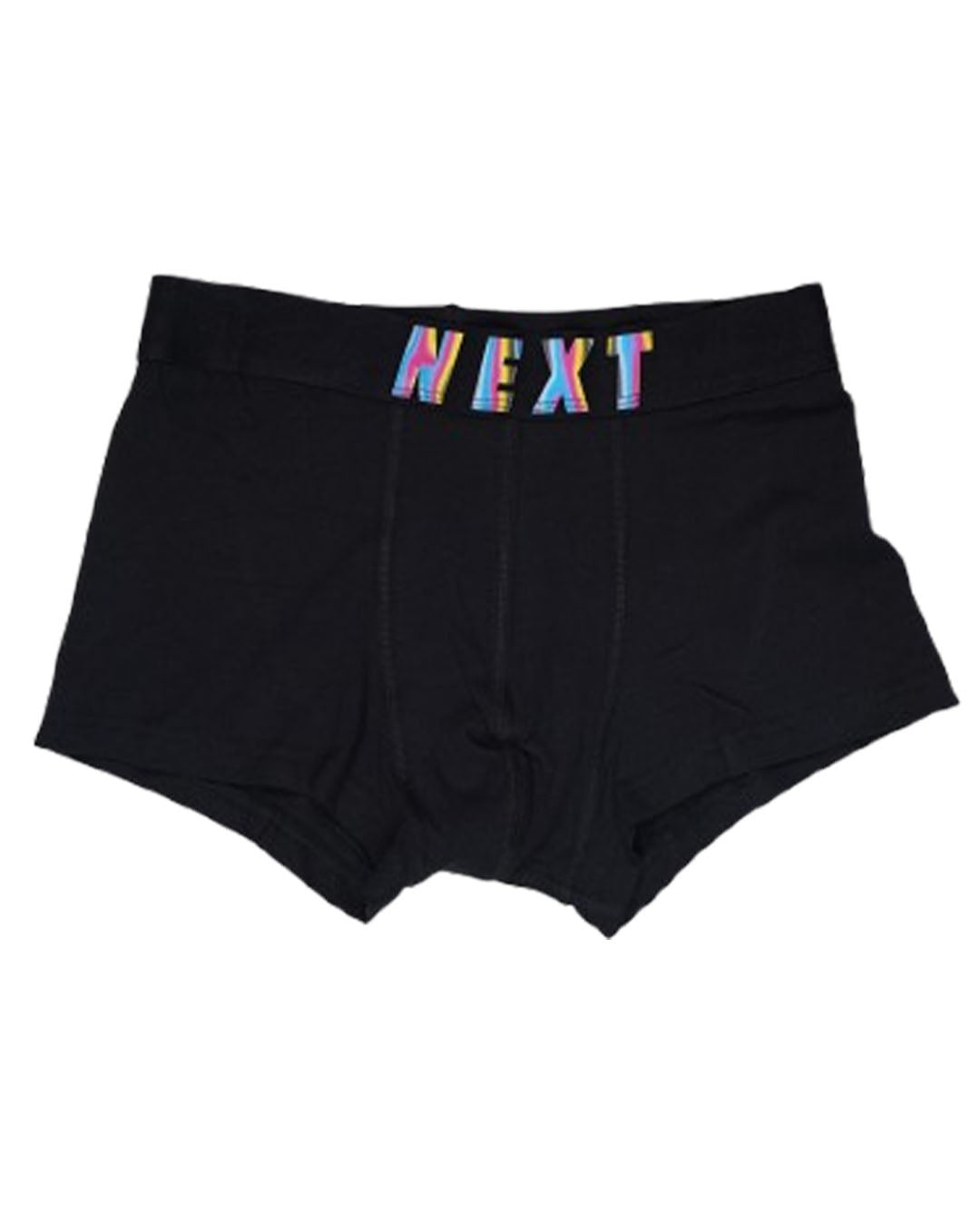 Branded Men’s Boxer Briefs – Black with Multicolor Logo Waistband BR-08