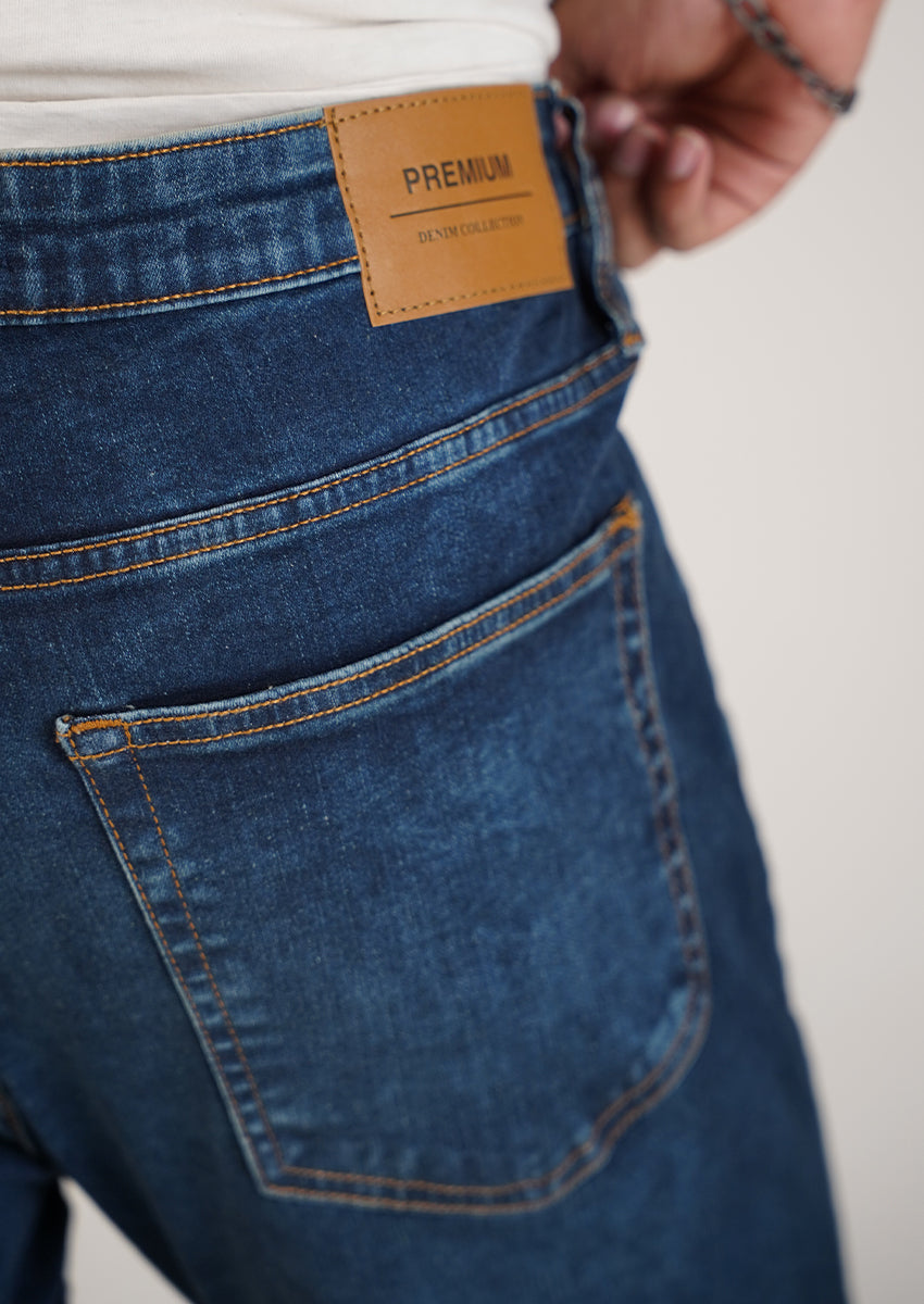 Zelig Branded Men’s Slim Fit Denim Jeans - Dark Blue MJ-20