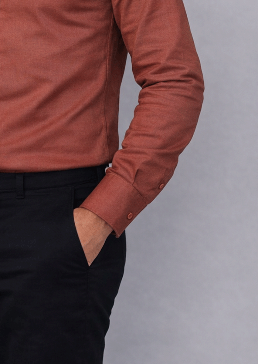 Zelig Branded Mens Formal Shirt-Brick Red MFS-29