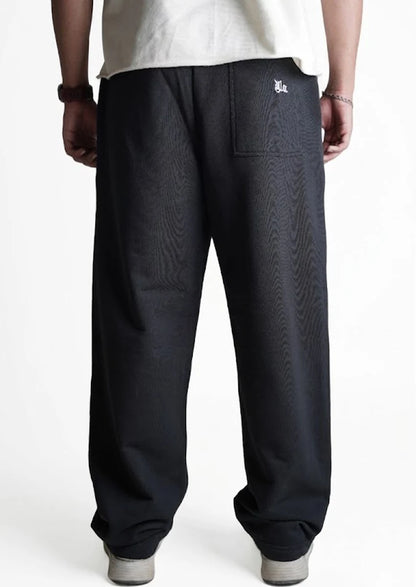 Younglay Branded Unisex Wide-Leg Trouser - Jet Black UT-34
