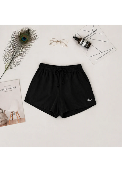 ALOS branded Womens Shorts Pack Of Six - Grey-Black-White-Jet Black-Charcoal Grey-Ligth Grey