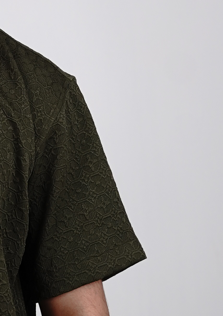 Zelig Branded Casual Textured Shirt Green Color MCS-12