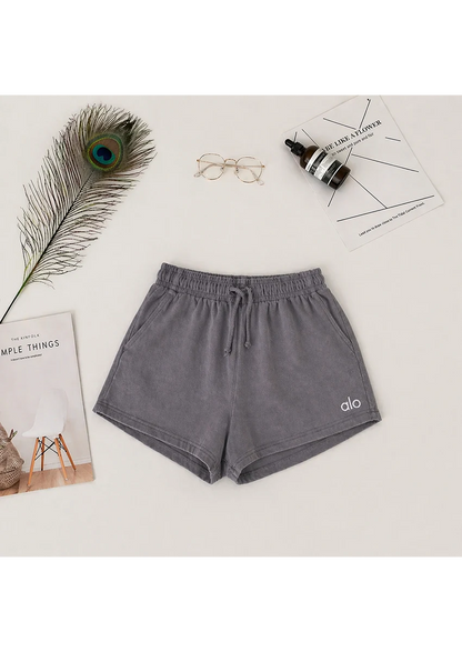 ALOS branded Womens Shorts Pack Of Six - Grey-Black-White-Jet Black-Charcoal Grey-Ligth Grey