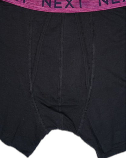 Branded NEXT Men’s Boxer Briefs – Black with Magenta Waistband BR-06