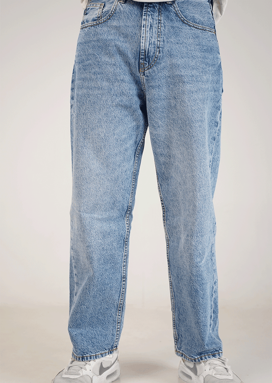 PullNBear Branded Men's Baggy Fit Denim Jeans - Blue MJ-16