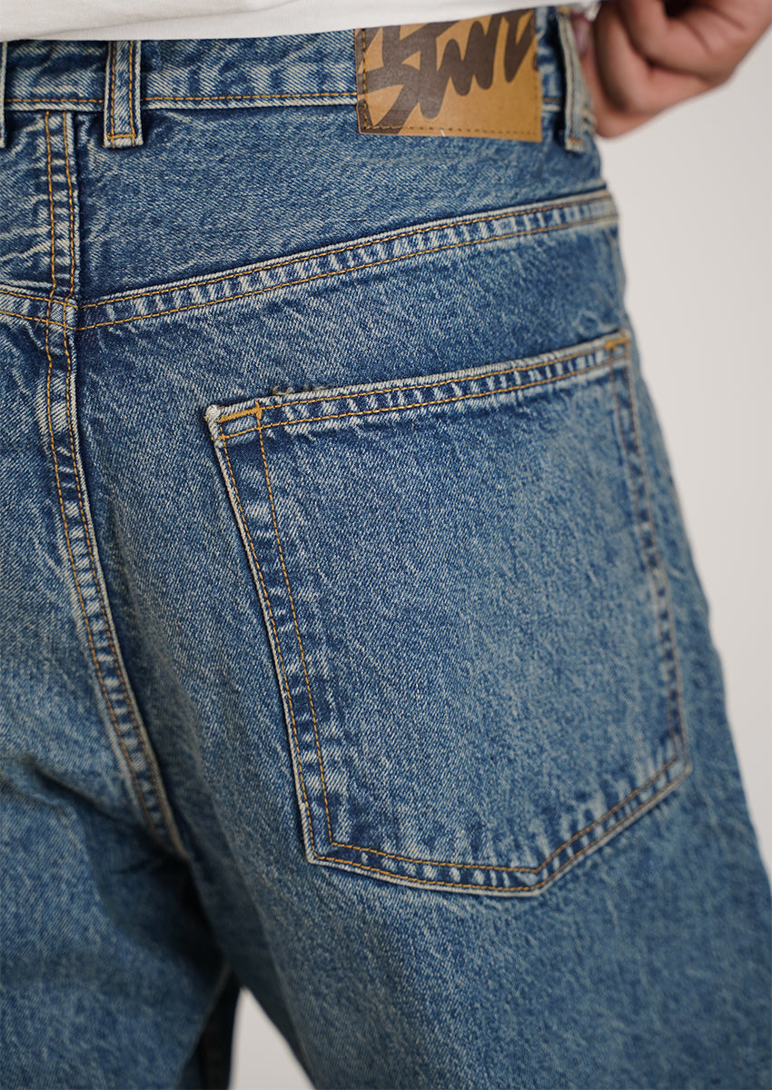 PullNBear Branded Men's Baggy Fit Denim Jeans - Blue MJ-17