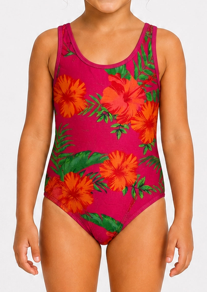 Branded Girls Tropical Floral One-Piece Swimsuit GSS-03