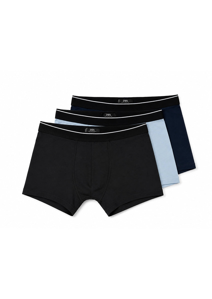ZARRAA Branded Men's Solid Boxers (Pack of 3)