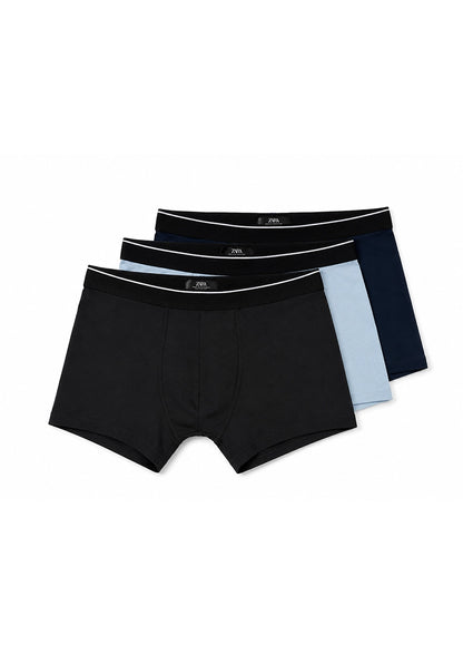 ZARRAA Branded Men's Solid Boxers (Pack of 3)