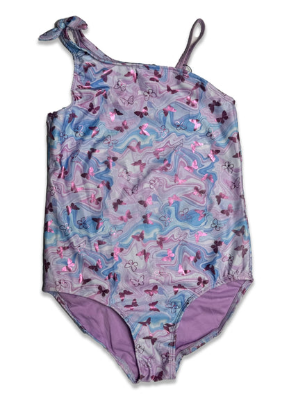 Branded Girls Butterfly Print One-Shoulder One-Piece Swimsuit GSS-02
