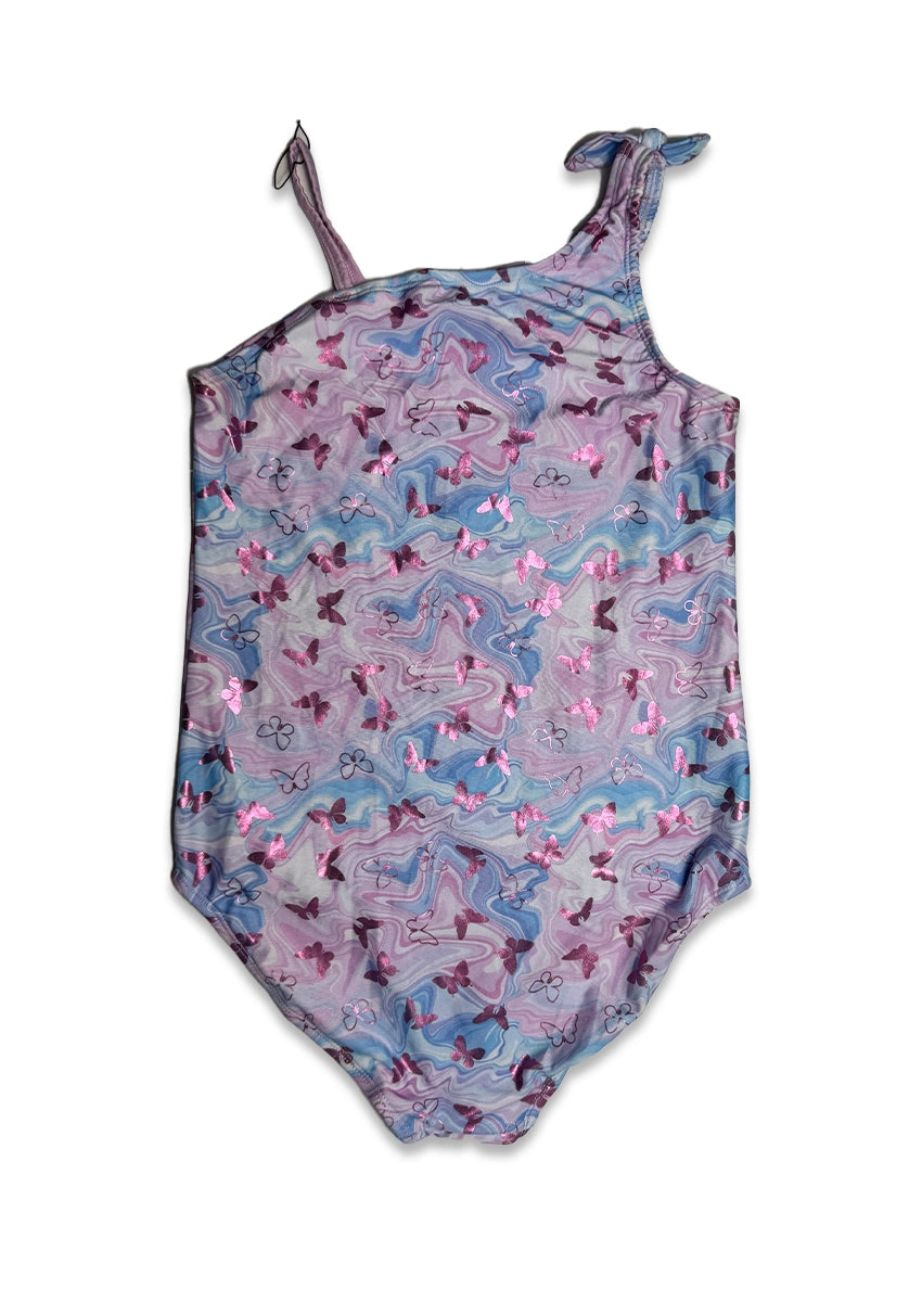 Branded Girls Butterfly Print One-Shoulder One-Piece Swimsuit GSS-02