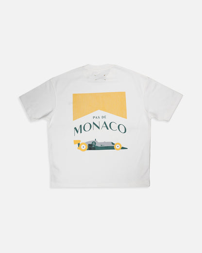 Pas Monaco Branded White Drop Shoulder Tee MT-14