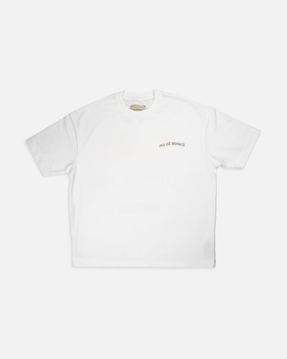 Pas Monaco Branded White Drop Shoulder Tee MT-14