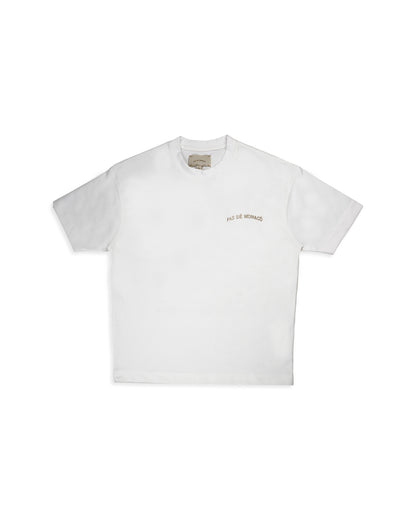 Pas Monaco Branded White Drop Shoulder Tee MT-14