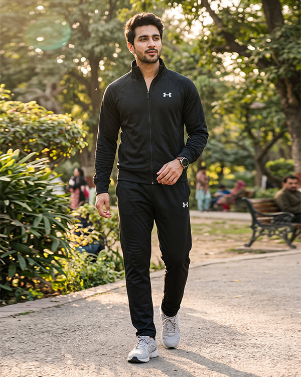 Under Armr Branded Black Tracksuit Set UCS-06
