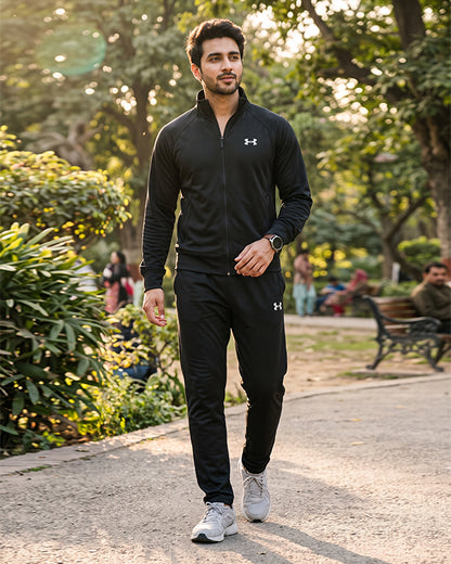 Under Armr Branded Black Tracksuit Set UCS-06