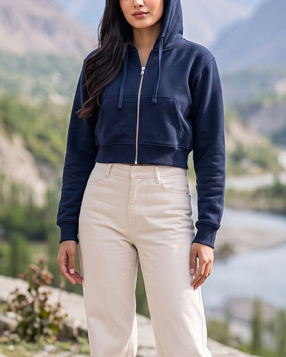 Branded Navy Zip-Up Jacket WJ-04