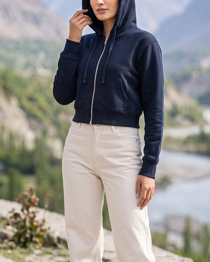 Branded Navy Zip-Up Jacket WJ-04