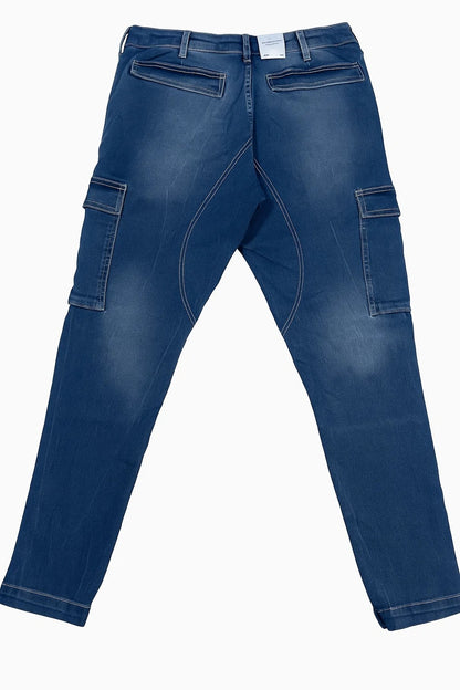 PullNBear Branded Men's Cargo Fit Pant Blue Blast Color CFP-02