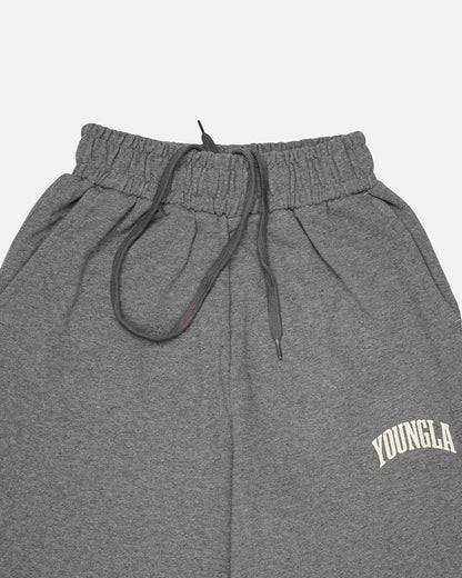 Younglay Winter Branded Unisex Fleece Wide-Leg Trousers – Grey UT-23