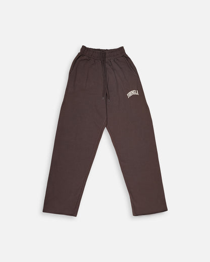 Younglay Winter Branded Unisex Fleece Wide-Leg Trousers – Mocha Brown UT-22