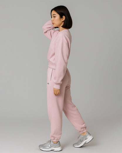 Alos Branded Essential Winter Fleece Co-Ord Set – Pink (Premium Export) WCS-20