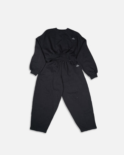 Alos Branded Essential Winter Fleece Co-Ord Set – Black (Premium Export) WCS-22