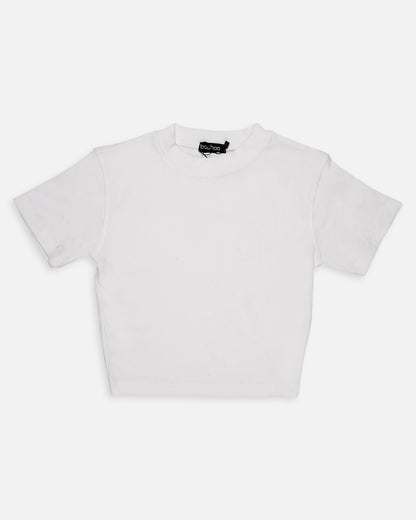 BOOH Branded Women’s Classic Crop Top – White WTT-14